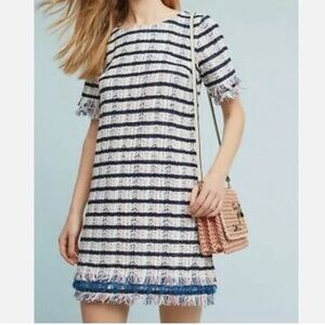 Anthropologie Holding Horses Miette Textured Fringe Hem Dress